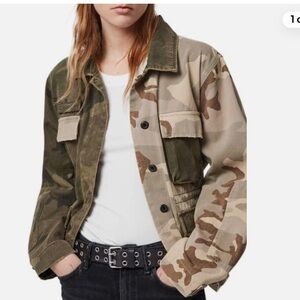 Allsaints MULTICOLOUR ‘FINCH’ DENIM JACKET- Size M